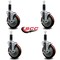 Service Caster 5'' Maroon Poly Swivel 1-1/8'' Expanding Stem Caster Set with Brake, 4PK SCC-EX20S514-PPUB-MRN-TLB-118-4 - alternate 2
